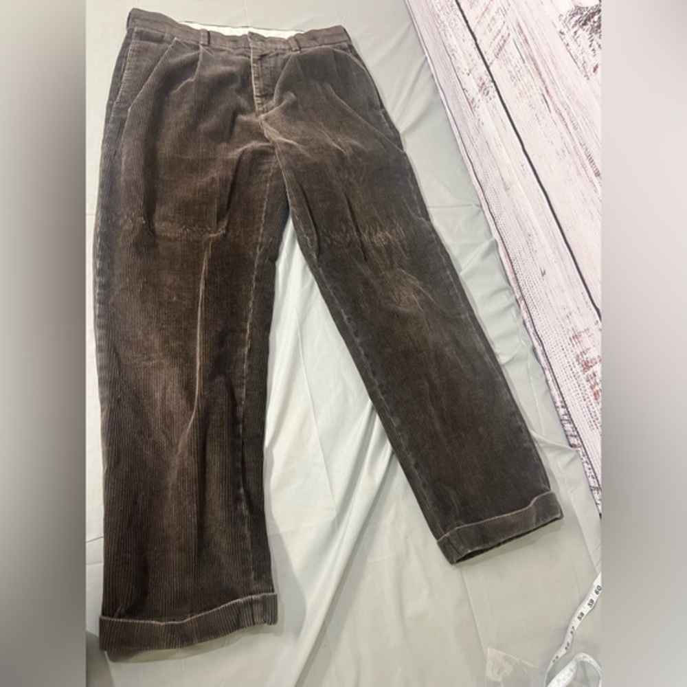 Brooks‎ Brothers Brown Corduroy Custom Tailored To Make Inseam 31” Distressed